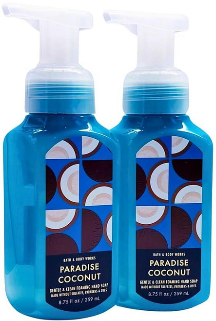 Bath & Body Works 부드러운 포밍 핸드 솝 각 496.1g(17.4온스) 2병 팩 (파라다이스 코코넛), 496.1g