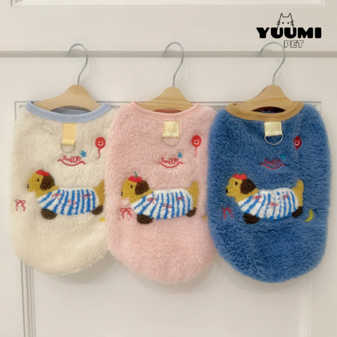 유미펫 반려동물 몽글몽글 후리스 조끼, 1개, 핑크