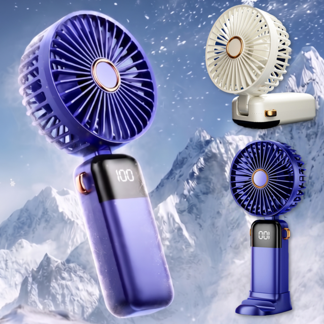 메라빌리아 5단계 파워 쿨 휴대용 손선풍기, 다크 블루