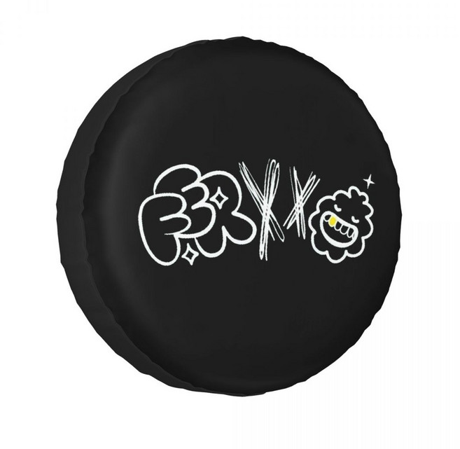 Feid Ferxxo 로고 스페어 타이어 커버 Pajero 4x4 휠 보호대 14 인치 15 16 17 인치, 2, 16 inch, 1개