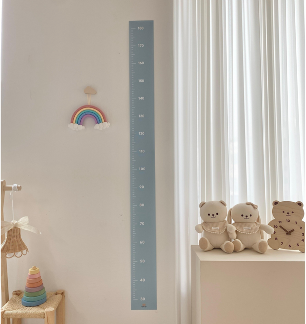 뚜뚜아트 유아 아기 심플 키재기자 스티커, 04. 블루