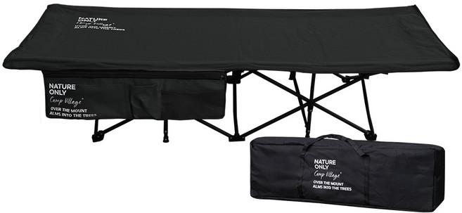 캠프빌리지 슬립웰 원터치 폴딩 야전침대 일반형 블랙 CVAT-010, 슈퍼와이드 카키 (내하중 250kg)