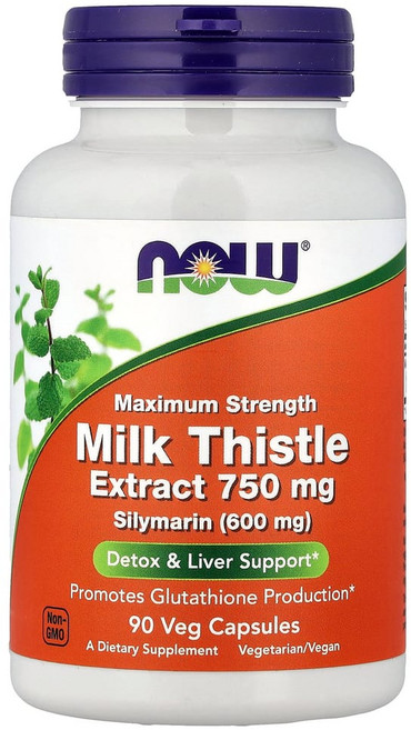 나우푸드 맥시멈 스트렝스 밀크 씨슬 추출물 750mg 실리마린 600mg 베지 캡슐, 1개, 90정