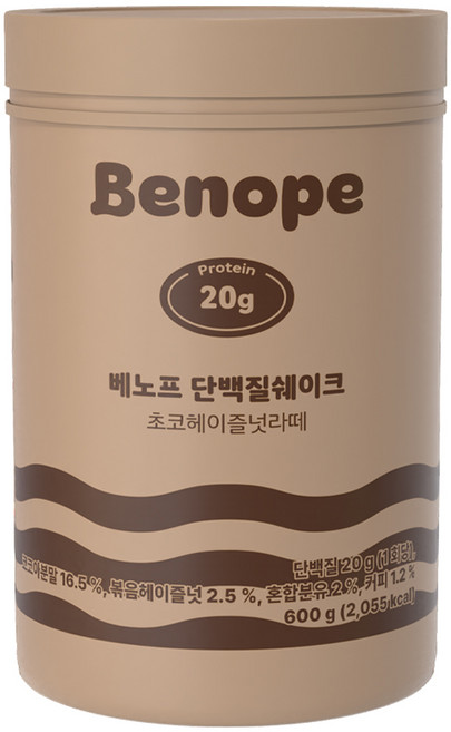 베노프 단백질쉐이크 초코헤이즐넛라떼, 1개, 600g