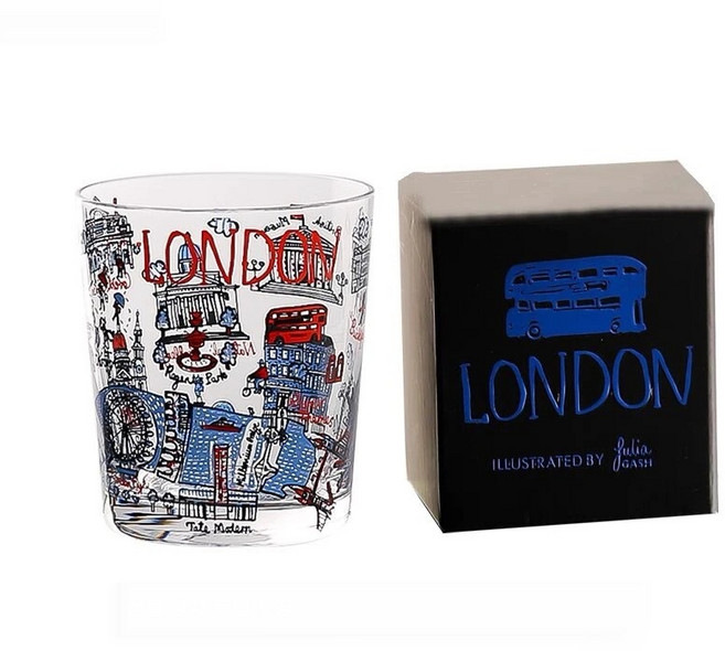 페어리아일랜드 일본제조 줄리아 가쉬 세계 도시 일러스트 위스키 온더락 글라스, 1개