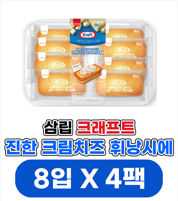 삼립 진한 크림치즈 휘낭시에 8개입, 360g, 4개