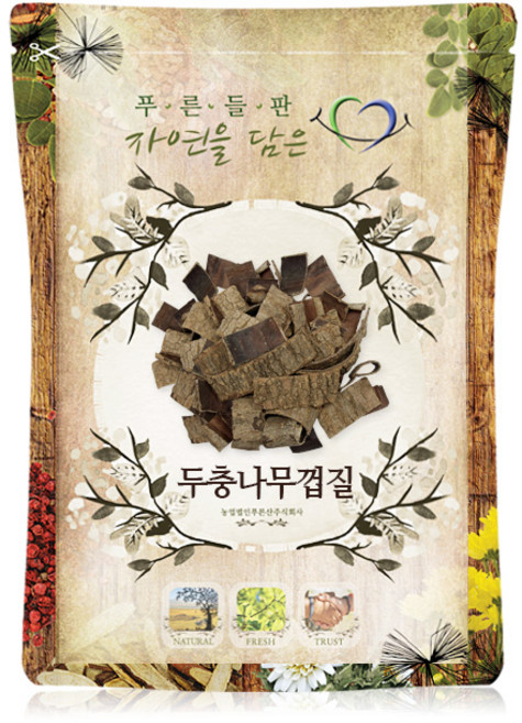 푸른들판 국내산 두충 나무 껍질 차, 1개, 500g