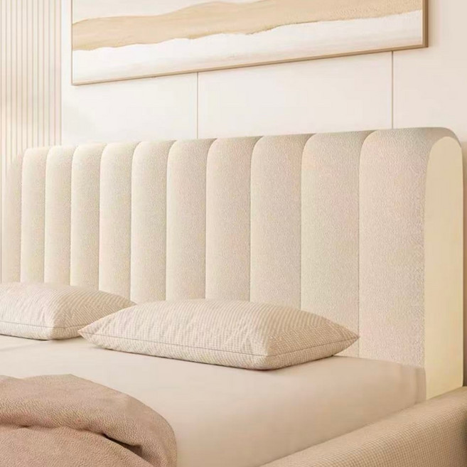 BENRAN 프리미엄 풀커버 1분설치 침대헤드보드 통기성 퀼팅 침대 머리받이 커버 호텔식 헤드보드 3D 입체 커버 방진 침대 헤드커버, 1개, 크림화이트