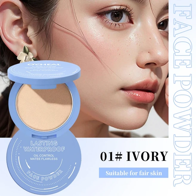 Ocheal Matte Face Setting Powder 오일 컨트롤 경량 래디언트 파운데이션 프레스드 파우더 페이스 풀 커버, 01 10g