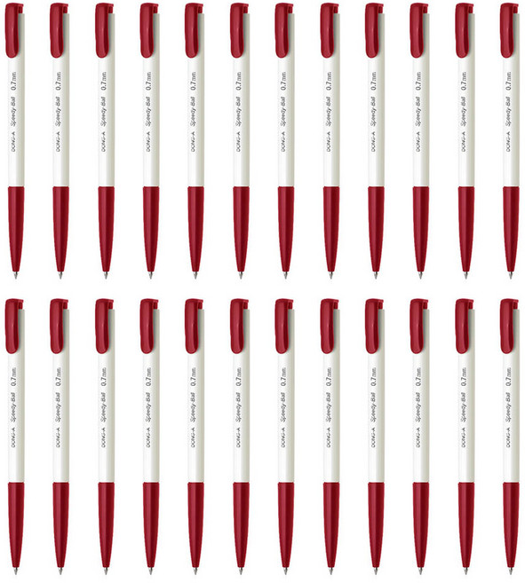 동아연필 동아 스피디볼 볼펜 (24자루), 0.7mm 레드