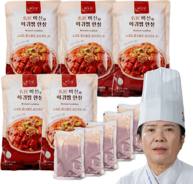 [TV홈쇼핑정품 인포벨]이경애명장 마산식 아구찜 한상 양념 오만둥이 아귀찜 즉석 밀키트, 5개, 500g