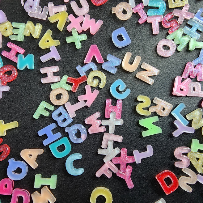 펄 알파벳 미니 파츠 16g 네일 데코덴 탑꾸 재료 DIY, 1세트, 컬러