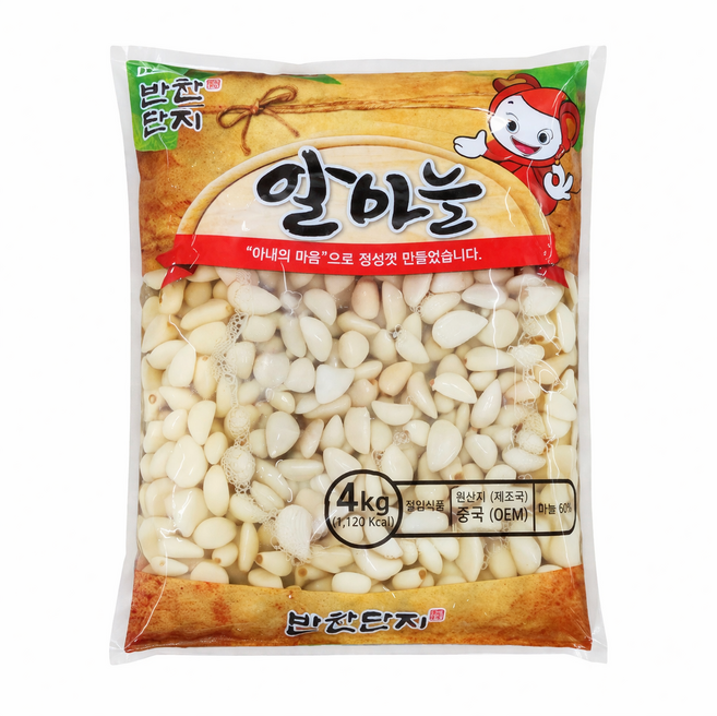 반찬단지 알마늘 4kg 대용량 절임용 통마늘, 1개