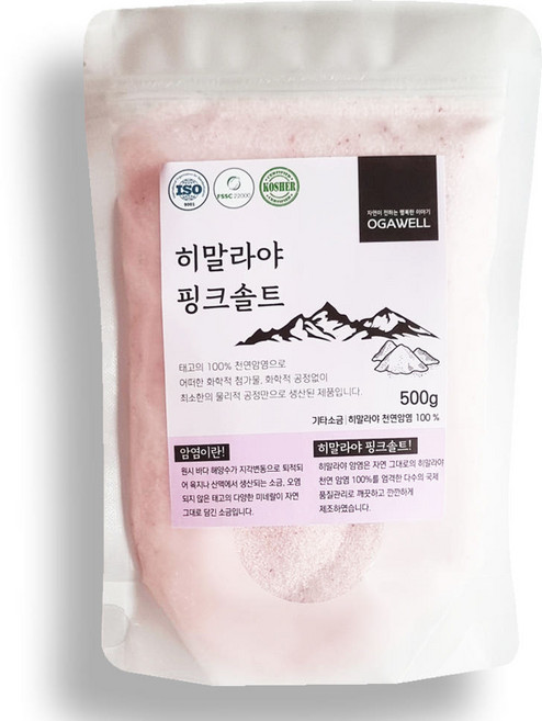 오가웰 히말라야 핑크솔트 가는소금, 500g, 1개
