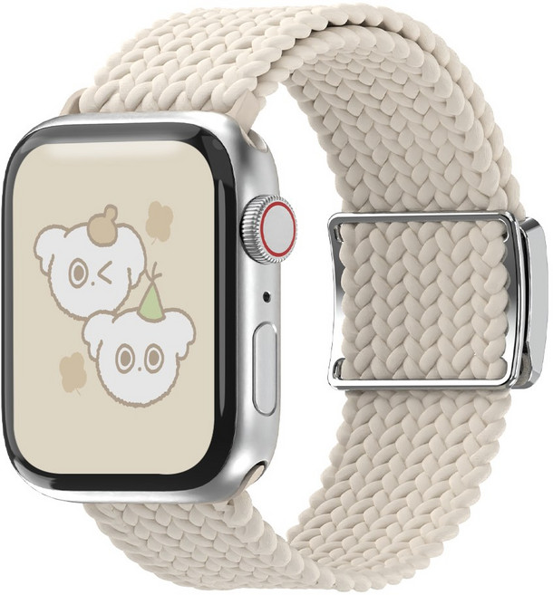 애플워치 호환 브레이드 솔로루프 스트랩 밴드, 베이지, 1개