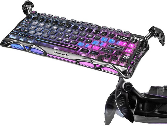 그라바스타 Gravastar 무선 기계식 게이밍 키보드 K1pro, K1pro-사이버펑크(성현축)