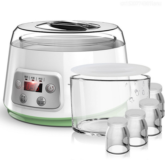 미니 요거트 메이커 전기 자동 발효기 유리 용기 컵 낫토 쌀 와인 발효 기계 220V, with 4 cups, AU
