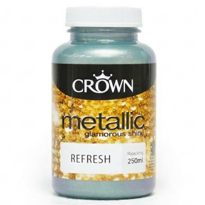 크라운 메탈릭 반짝이 수성 페인트 (무광) 250ml, 2. REFRESH, 1개