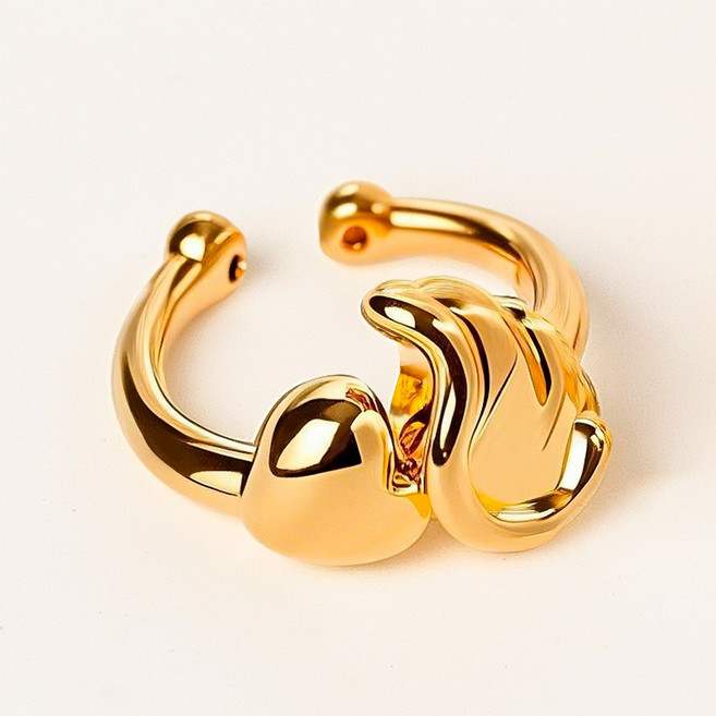 골드앤 순금 24K 하트 날개 돌반지