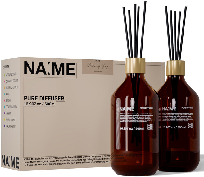 나메 대용량 프리미엄 디퓨저 스틱 세트, 2개, 500ml, 무화과