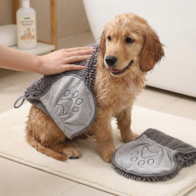 윌리펫 반려동물 펫타올 강아지 목욕타올, 1개, 그레이