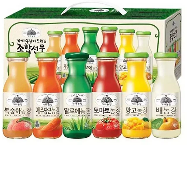 (180ml 12병) 종합 음료 세트/주스/망고/토마토/쥬스/건강/매실/포도/레몬/에이드/알로에/당근/병음료/사과, 180ml