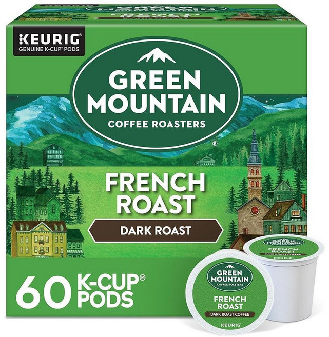 Green Mountain Coffee Roasters Sumatra Reserve Keurig 1인용 K-컵 포드 다크 로스트 커피 12개입, 10개(6팩), 프렌치 로스트