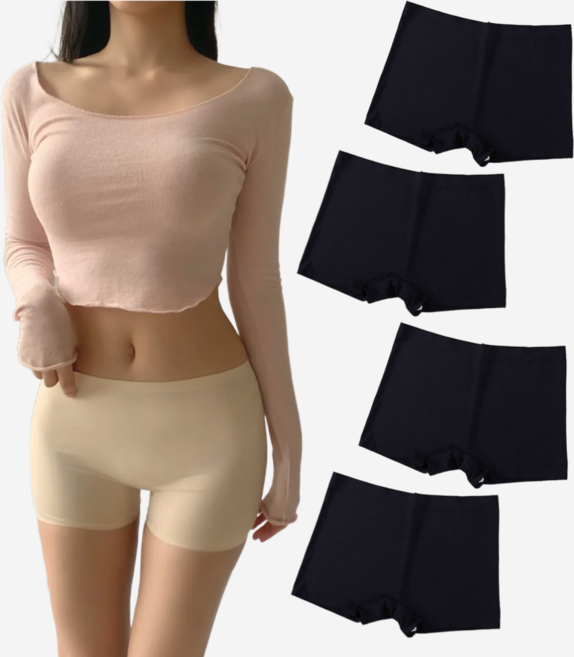 제이드핏 착붙 여성 심리스 사각 팬티 여자 드로즈 통기성 속옷 무봉제 노라인 4장 세트