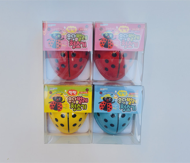 대양무역 무당벌레청소기 지우개가루 미니 청소기, 4개, 랜덤색상