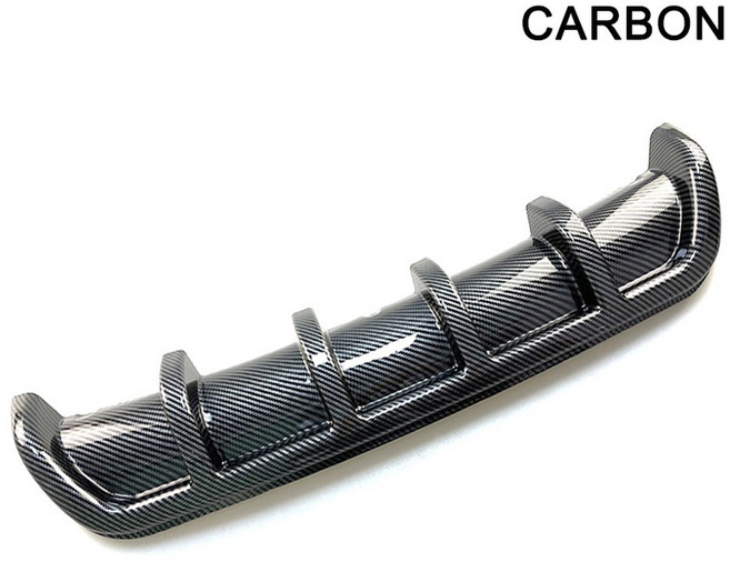 (호환) 범용 자동차 후면 디퓨저 디플렉터 범퍼 스포일러 프로텍터 상어 지느러미 6 날개 광택 블랙 카본 ABS 스타일링 액세서리, 1개, 1) Carbon