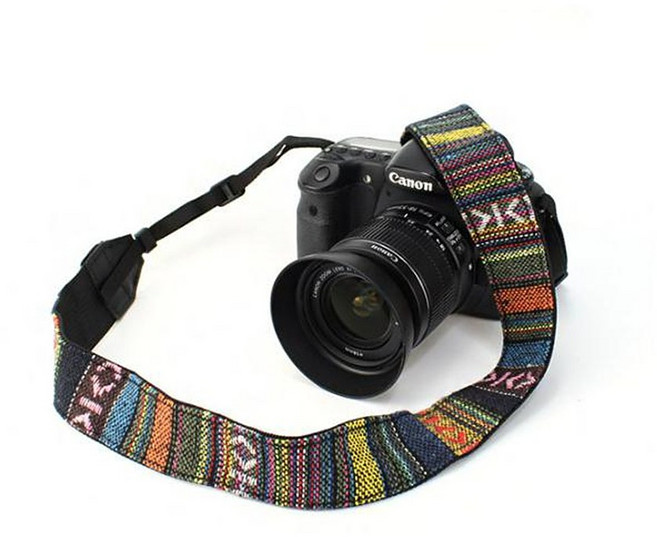미러리스 DSLR 짧은 웨빙 넥스트랩 에스닉 패턴 어두운톤, 1개