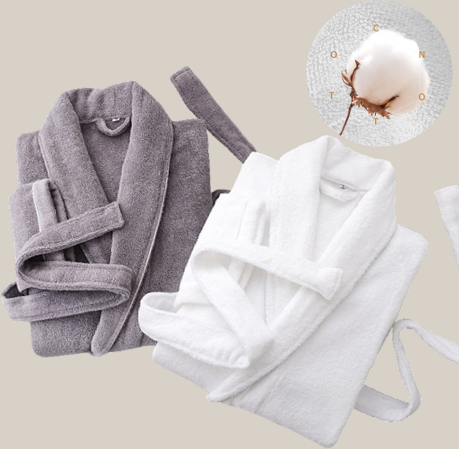 더블어썸 순면 샤워가운, 1개, 그레이, XL