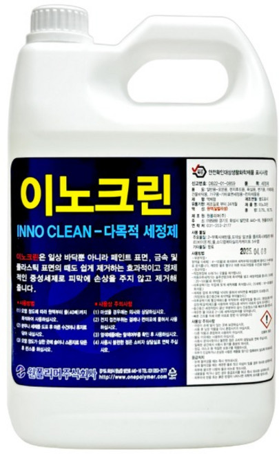원폴리머 이노크린 3.75L 다목적 중성세제 기름때, 1개