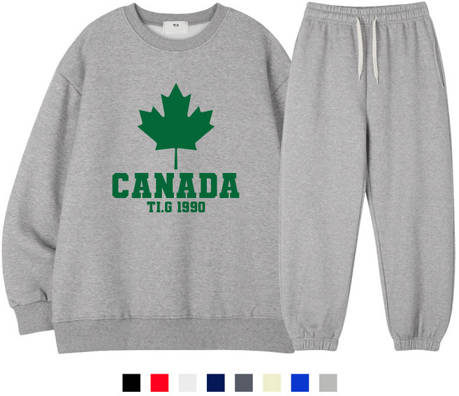 티글렛 남여공용 캐나다 도톰 맨투맨+조거팬츠셋트