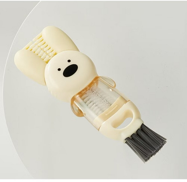 【天使花園】水壺刷 清潔刷 - 縫隙刷 瓶蓋刷 奶瓶刷 奶嘴刷 小刷子 杯蓋清潔刷, 兔兔刷(顏色隨機發), 1個