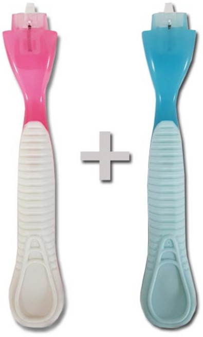 비브랜드 여성 면도기 핑크 + 블루 질레트 비너스 호환, 1개, 2개입