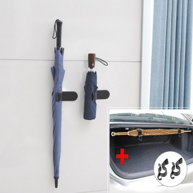 클립형 간편 우산꽂이 자동차 우산걸이 2P와 차량용 트렁크 우산걸이 2P, 블랙, 1세트