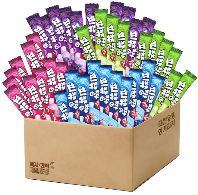 피쮸짱 과일맛 젤리 4종 혼합 40개 사과 블루베리 포도 복숭아 어린이간식 개별포장