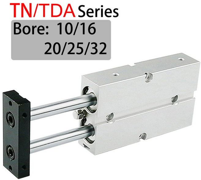 TN 시리즈 공압 실린더 양로드 보어 TN10 TN16 TN20 TN25 TN32 스트로크 5MM 10MM 20MM 30MM 40MM 50MM 공기, Stroke 40mm, Bore 32, 1개