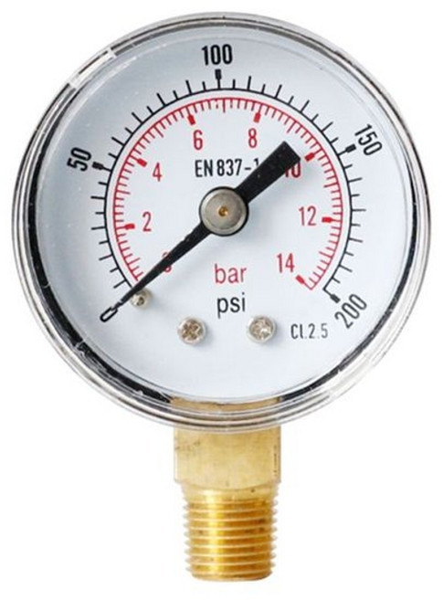 메니 폴더 폴드 게이지 에어컨가스 주입기 자동차 에어컨 냉매 디지털 40mm 면압 게이지 18 bspt 하단 마운트 153060.100160 200 300psi 암페어 공기 물, 200psi, 1개
