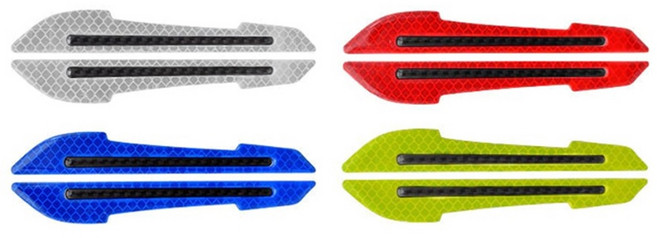 차량용 리플렉터 사이드미러 반사스티커 스크래치 방지 및 빛반사 추가금없음, 레드, 1세트, 듀얼화살반사스티커