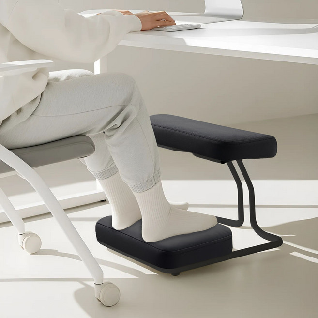 올인홈 발받침대 발판 사무실 컴퓨터 2단 쿠션 발받침 다리받침대 풋레스트, 기본형, 블랙