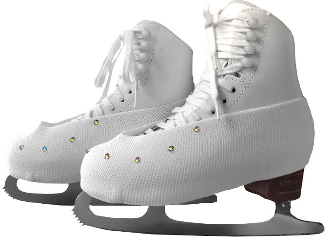 스케이팅화 보호 케이스 띠 망 아대 날집 피겨 털 커버 N-0017, (대)화이트+채색 다이아, 1개