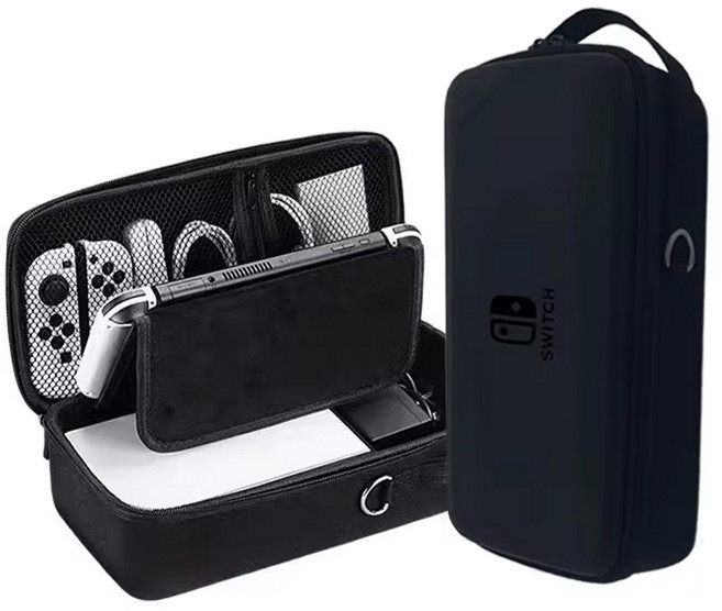 닌텐도 스위치 올인원 하드케이스 파우치 수납가방, 1개, 블랙, Switch용 운반 케이스