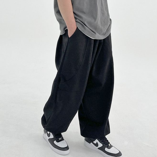 에스티오 [합포원단] 절개조거 트레이닝 와이드 트레이닝 남자추리닝팬츠 오버핏