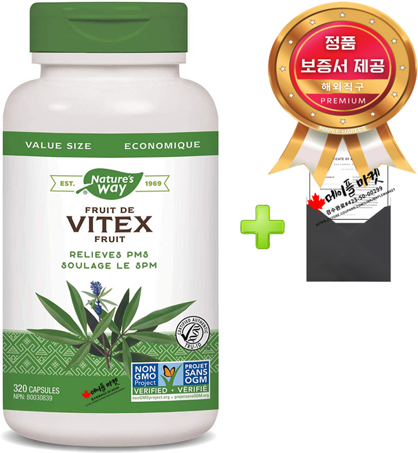 네이쳐스웨이 바이텍스 과일 후르츠 400mg 320캡슐+정품보증서 캐나다 직배송, 1개, 320캡슐, 320정
