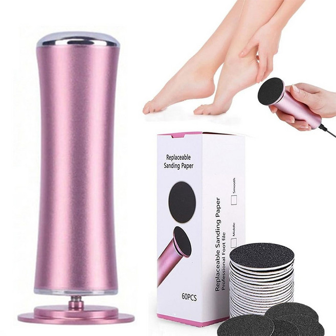 Bamifun 전동 발 각질 제거기 발바닥 뒤꿈치 굳은살제거, 핑크