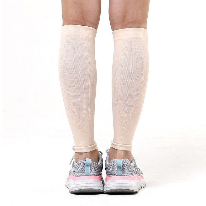 SMP스포츠 종아리 보호대 카프슬리브 압박 밴드 스타킹, 베이지 L