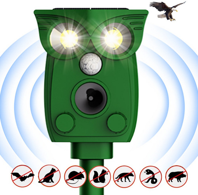 태양광 충전 강력초음파 조류 뱀 쥐 멧돼지 고라니 유해동물 적외선 퇴치기 LED 경보음, Sk-(806)