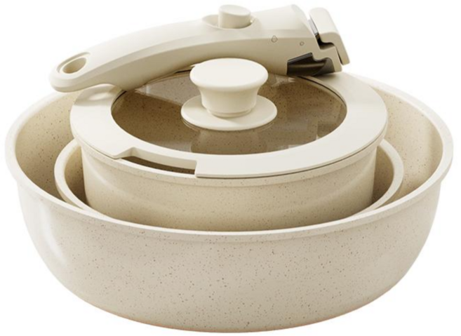 냄비세트 인덕션 멀티핸들 8종세트, 크림색, 1개, 8P